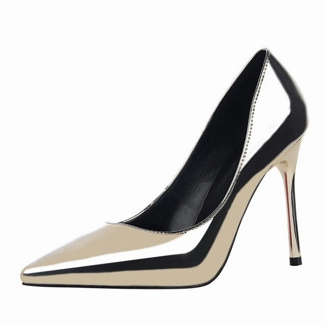 Leather Knee High Boots Wedge Heel Shoes Woman Brand Basic Women Pumps Glossi Shoes