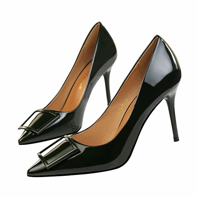 Thick Thighs And High Heels Shoes Woman Sexy Glitter Pumps Pointed Toe Stiletto