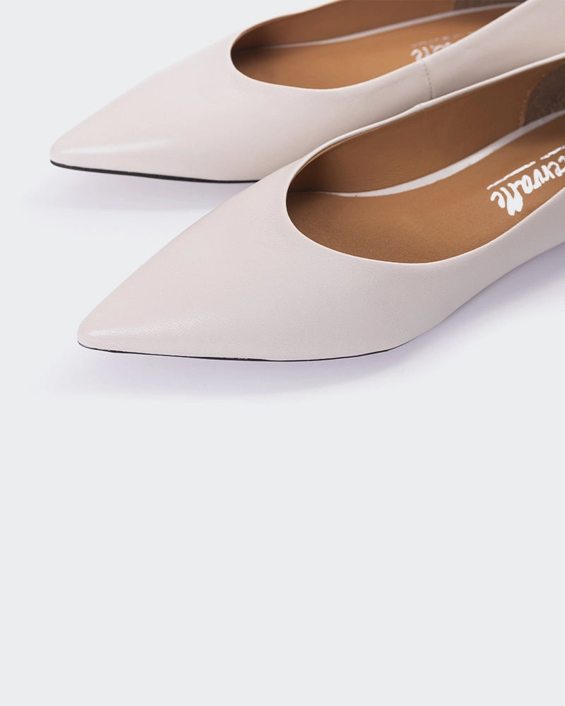 Shynnis Off White Leather Chinese Laundry Flats Shoes