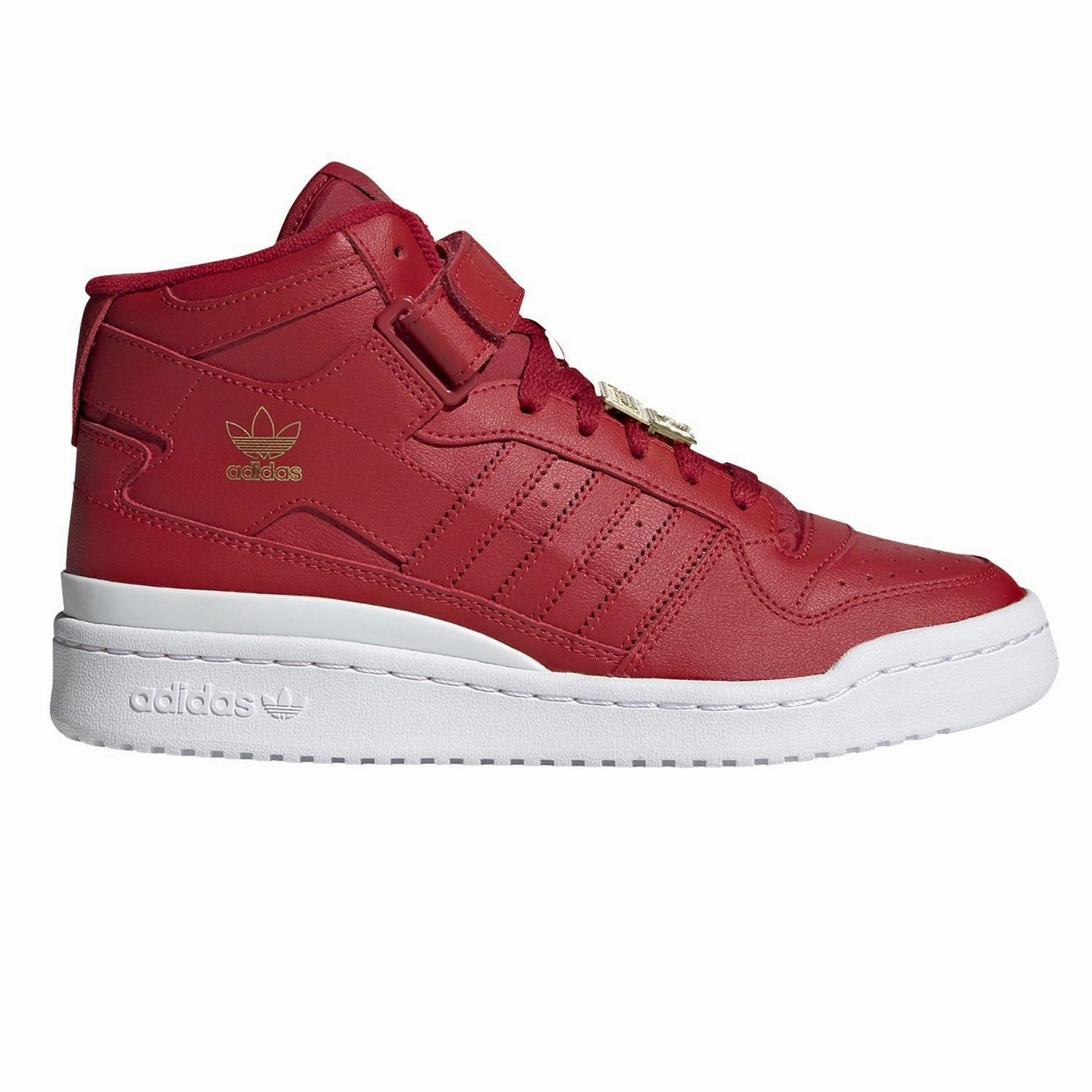 Adidas Shoes From 2000 adidas Originals Womens Forum Mid Shoes - Vivid Red / Cloud White / Matte Gold