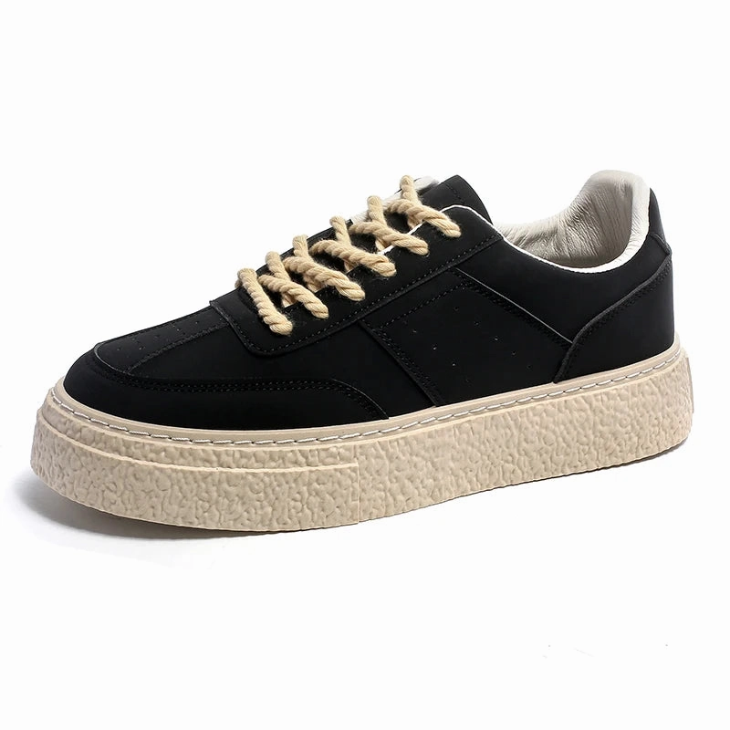 Wiaofellas New Vulcanized Sneakers Men Breathable Canvas Shoes For Men Casual Walking Sneakers Male Men's Chunky Shoes Street Style Heels Sneakers Shoes