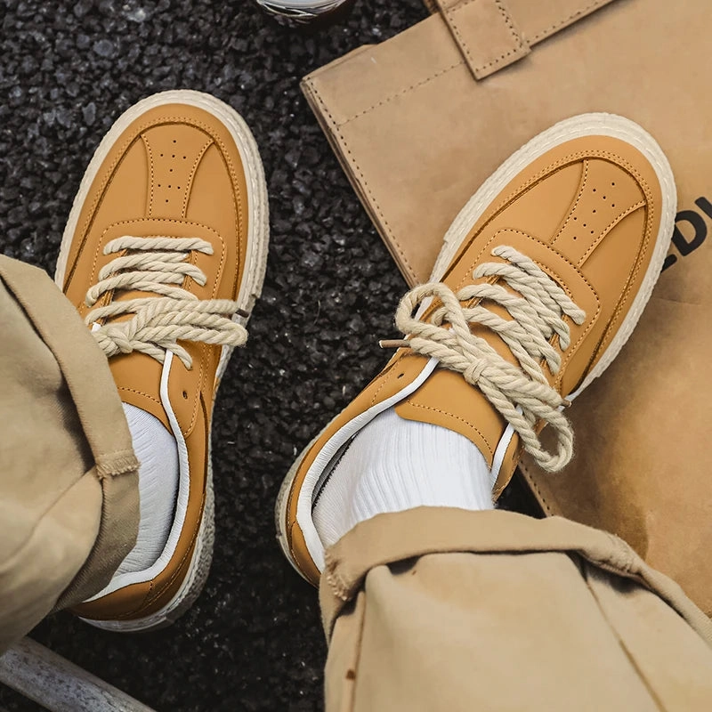 Wiaofellas New Vulcanized Sneakers Men Breathable Canvas Shoes For Men Casual Walking Sneakers Male Men's Chunky Shoes Street Style Gucci Shoes And Sneakers