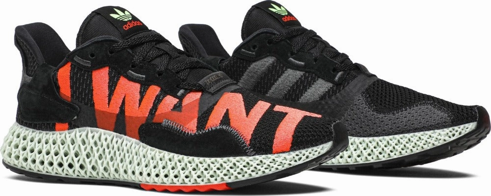 New Adidas 3d Printed Shoes adidas ZX 4000 4D 'I Want, I Can' (Size UK9.5/US10.5)