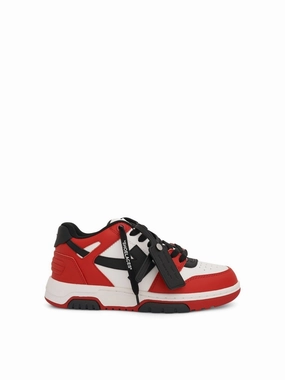 Out Of Office Calf Leather Sneakers in Red/Black Floral Shoes Sneakers
