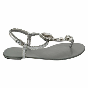 Dolce & Gabbana Elegant Silver Flats with Crystal Embellishments Best Athletic Shoes For Flat Feet And Overpronation