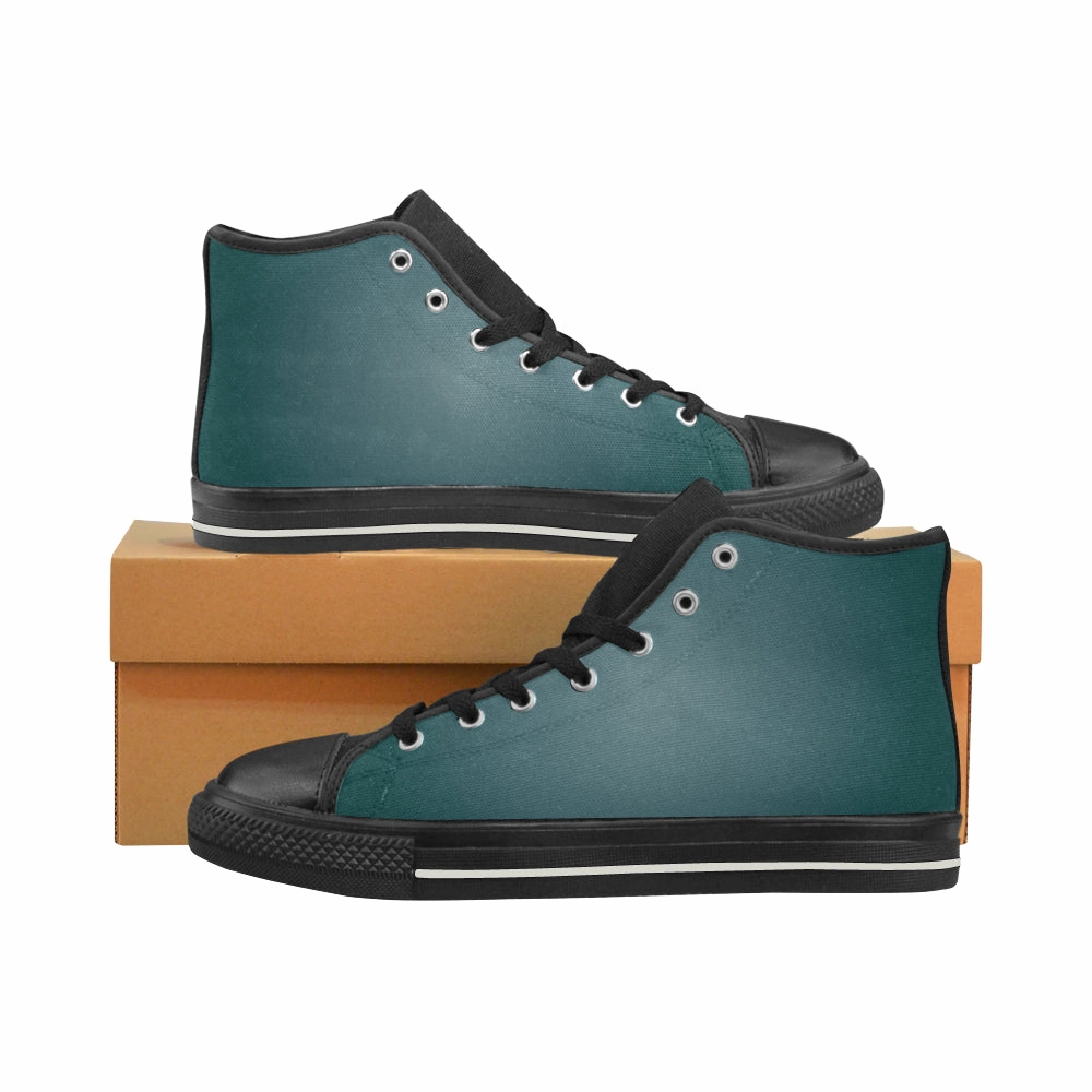 Buy Women Big Size Teal Solids Print Canvas High Top Shoes at TFS Black High Boots No Heel