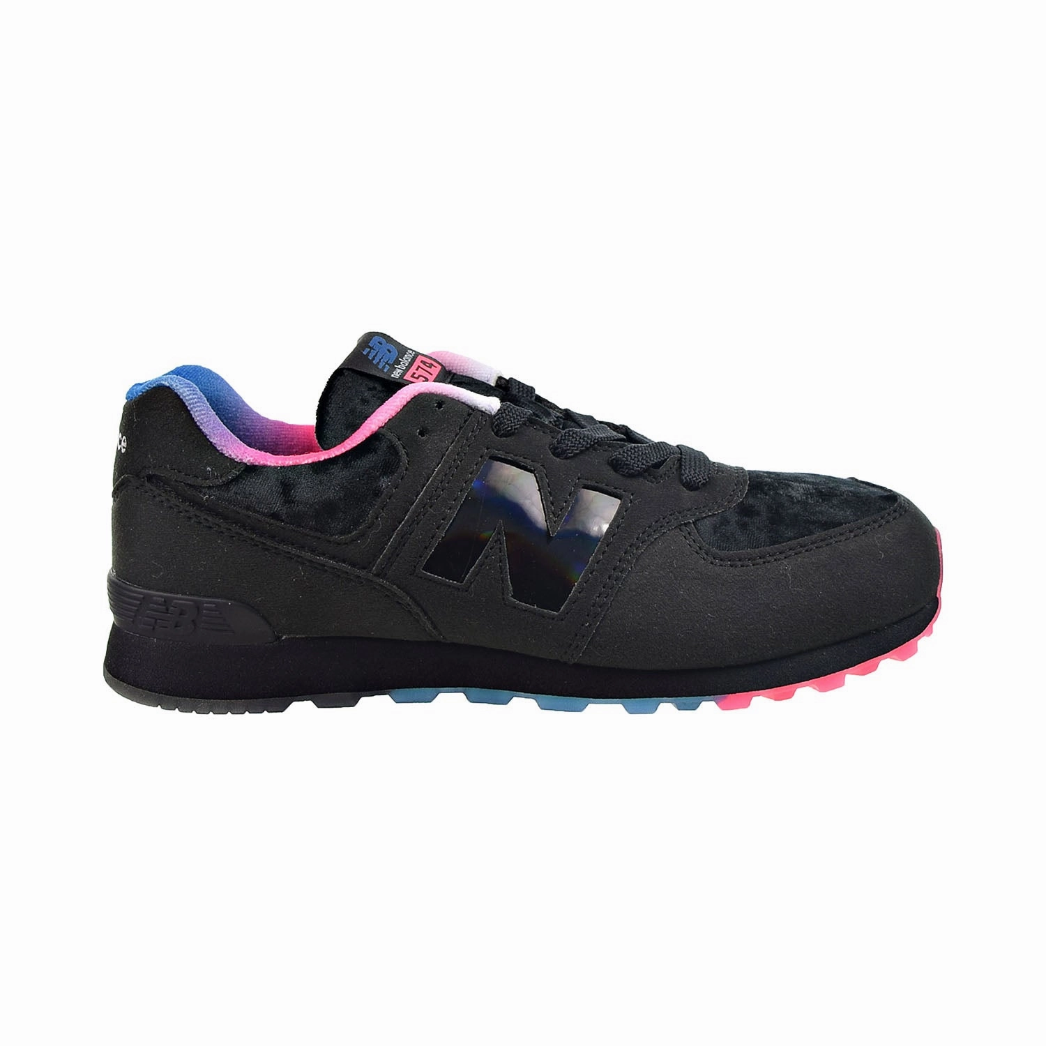 New Balance 574 Big Kids' Shoes Black-Blue-Pink New Balance 555
