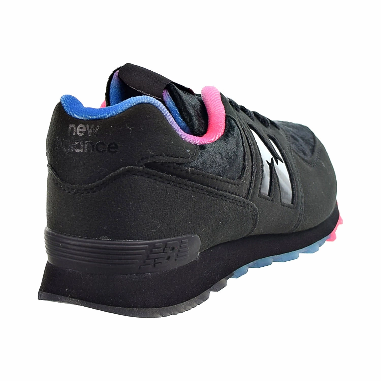 New Balance 574 Big Kids' Shoes Black-Blue-Pink New Balance Dupes