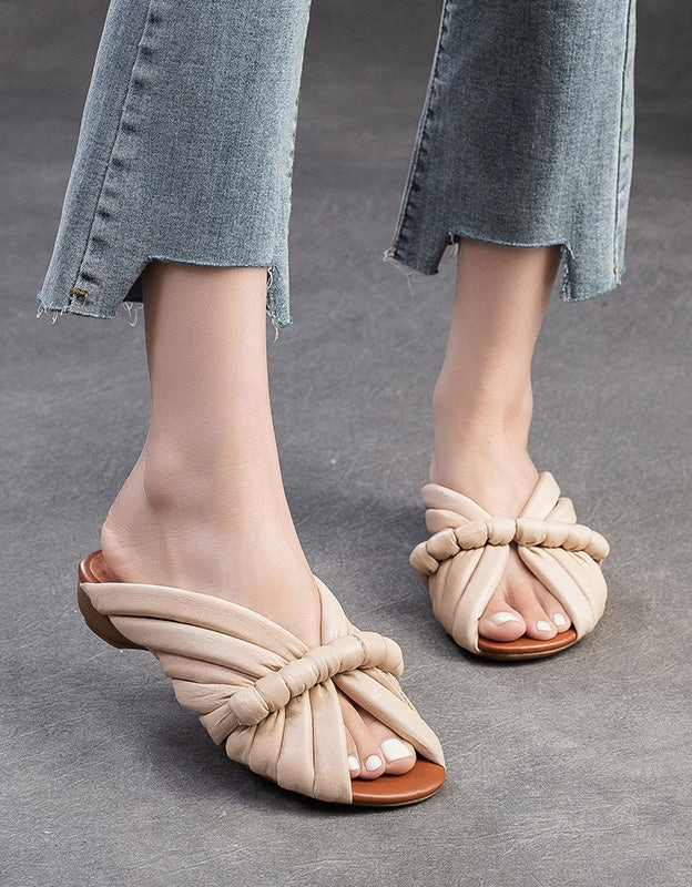 Slides Size 6 Original Design Fish Toe Fashion Leather Slippers