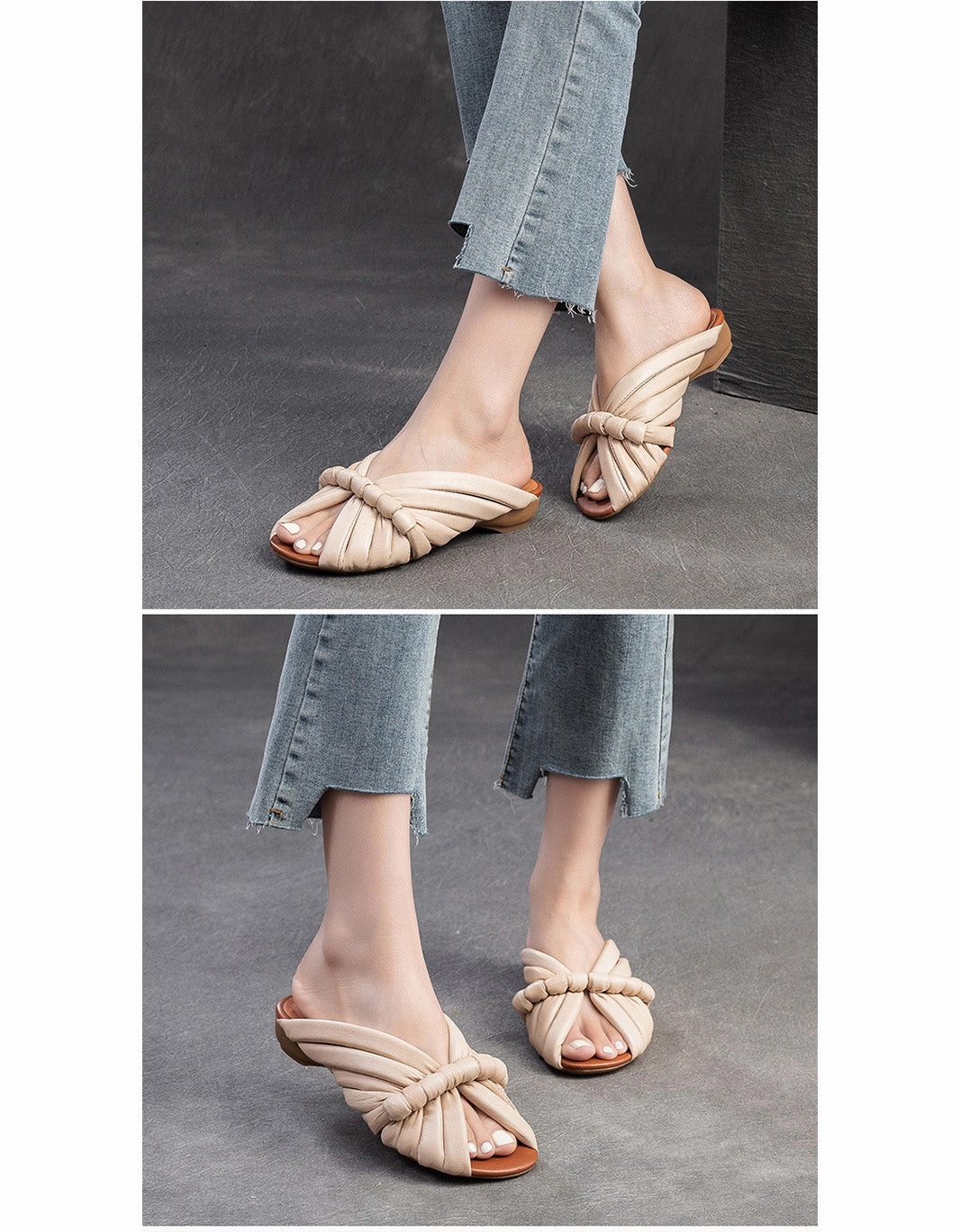 Slippers Foam Original Design Fish Toe Fashion Leather Slippers