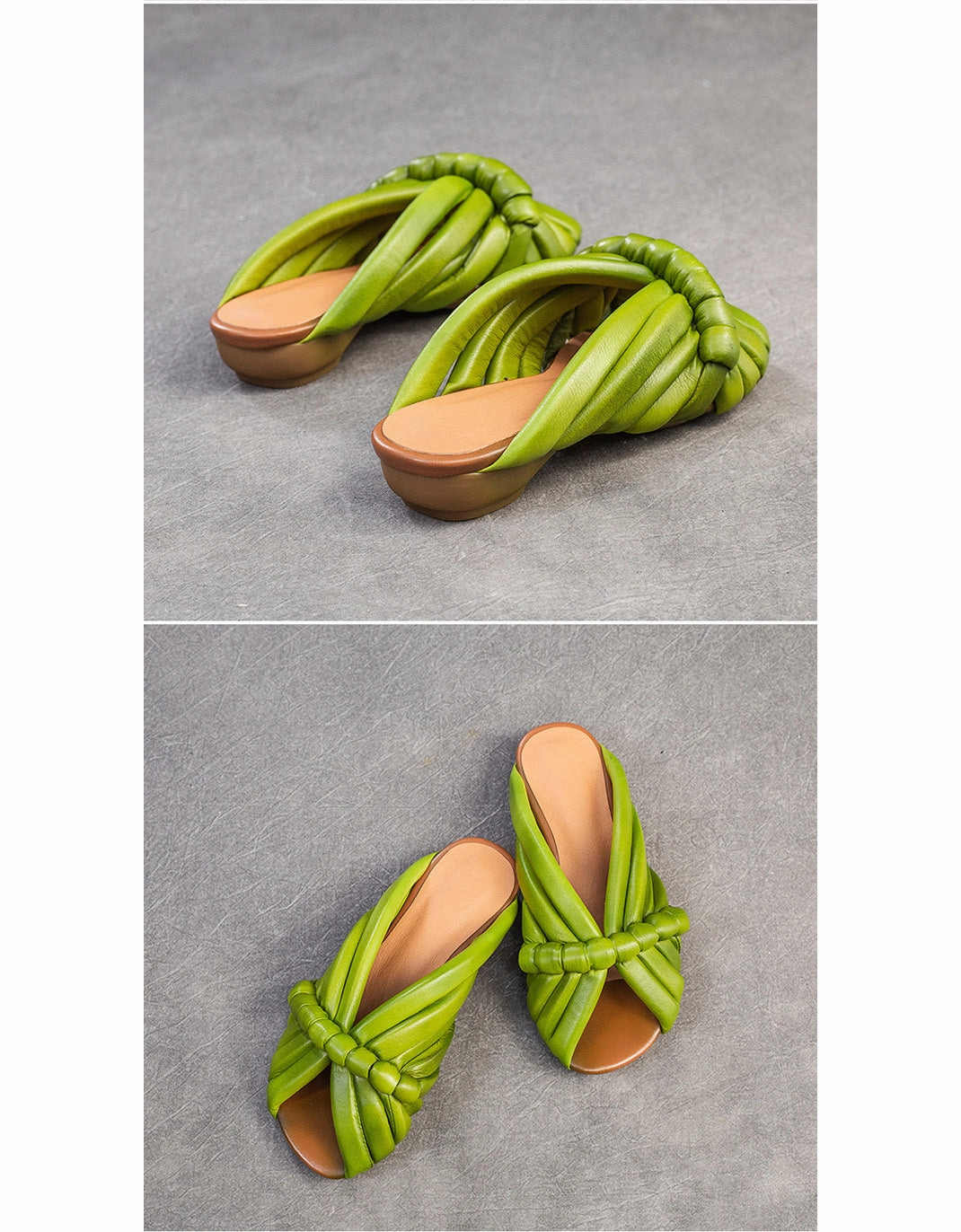 Santa Slippers Original Design Fish Toe Fashion Leather Slippers