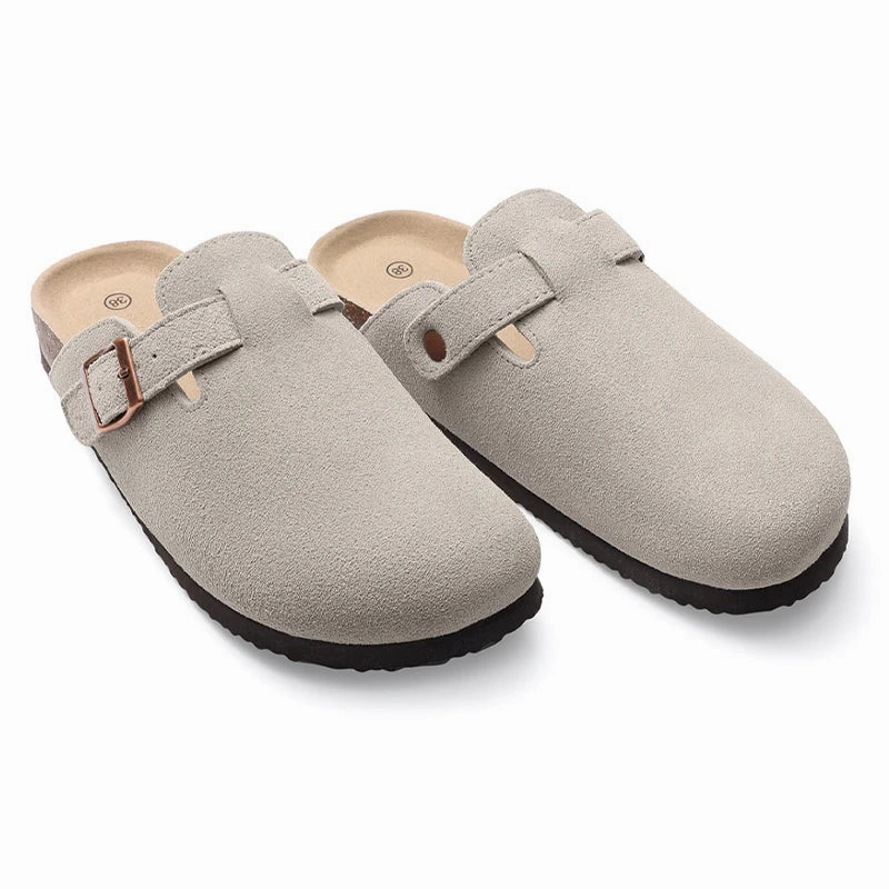 Smile PoP Suede Clogs Slippers Men Clogs Slippers Cork Footbed Beach Slippers Outdoor Nonslip Fashion Mules With Arch Support Ladies Fashion Clogs