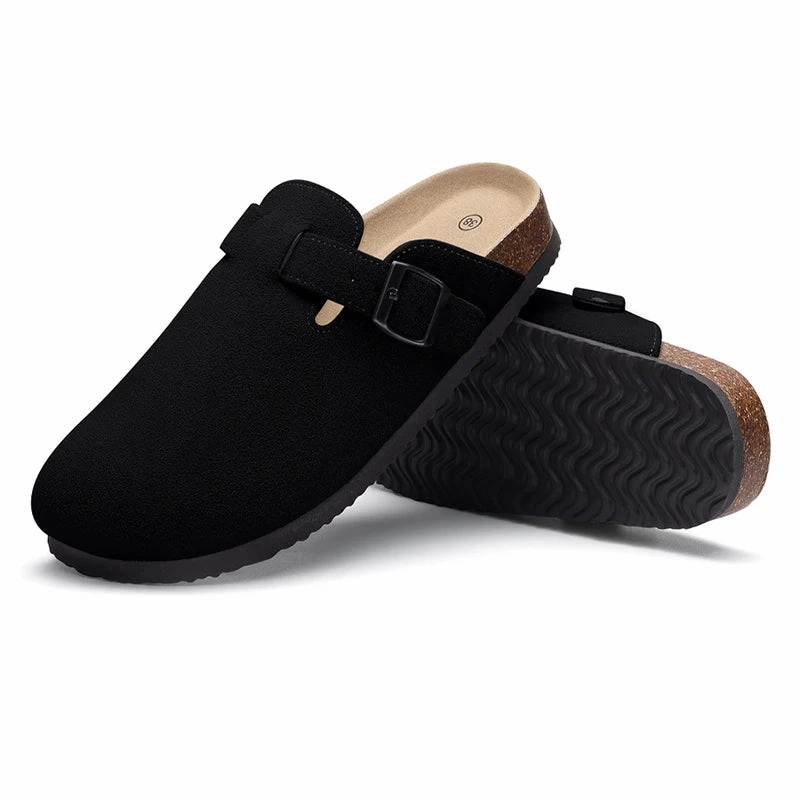 Smile PoP Suede Clogs Slippers Men Clogs Slippers Cork Footbed Beach Slippers Outdoor Nonslip Fashion Mules With Arch Support Brooklyn Franklin Clogs