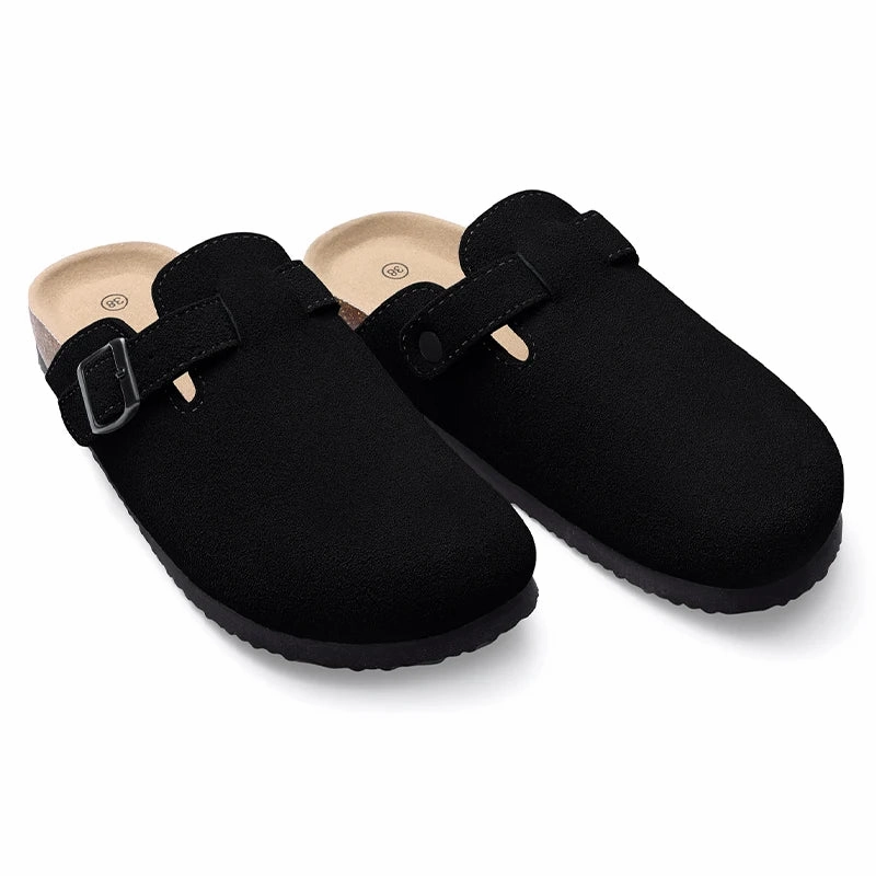 Smile PoP Suede Clogs Slippers Men Clogs Slippers Cork Footbed Beach Slippers Outdoor Nonslip Fashion Mules With Arch Support Earth Origins Clogs