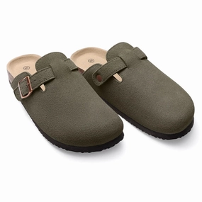 Smile PoP Suede Clogs Slippers Men Clogs Slippers Cork Footbed Beach Slippers Outdoor Nonslip Fashion Mules With Arch Support Florence Lane Clogs
