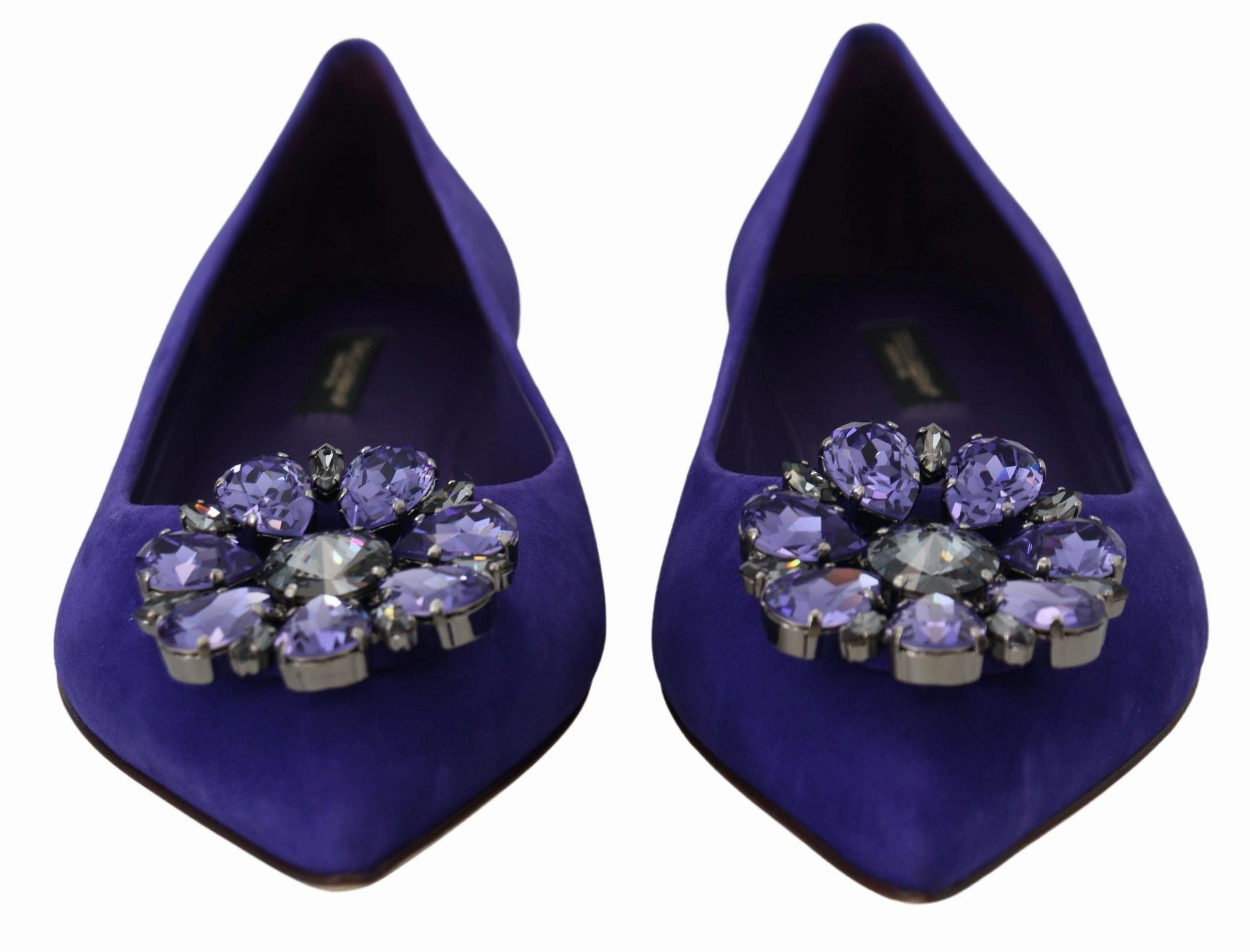 Dolce & Gabbana Embellished Crystal Purple Suede Flats Flats Macy's Shoes
