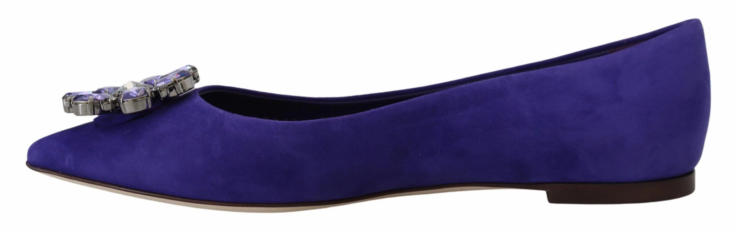 Dolce & Gabbana Embellished Crystal Purple Suede Flats Ted Baker Shoes Flats