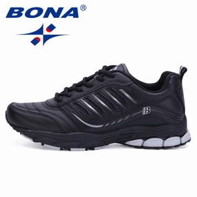 BONA New Most Popular Style Men Running Shoes Outdoor Walking Sneakers Comfortable Athletic Shoes Men  For Sport Free Shipping Best Road Running Shoes