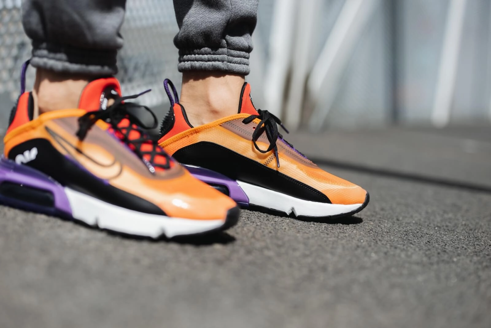 Brown Leather Flat Shoes Nike Men Air Max 2090 (Magma Orange / Black-Eggplant-Habanero Red) AirMax Shoes For Men BV9977-800