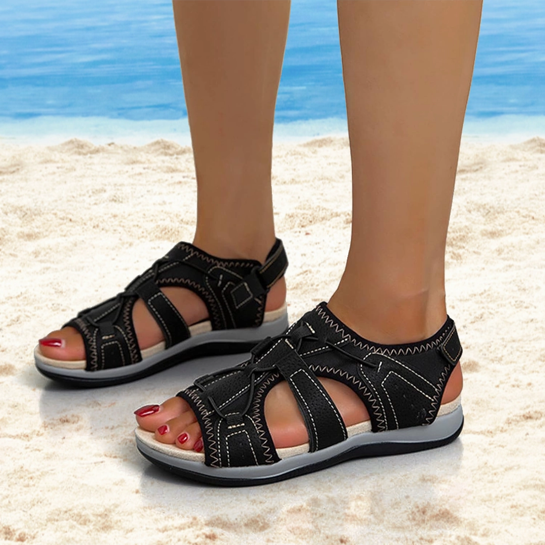 Comfyfleek Arch Support Stretchy Wide Width Sport Flat Sandals Sandals And Espadrilles