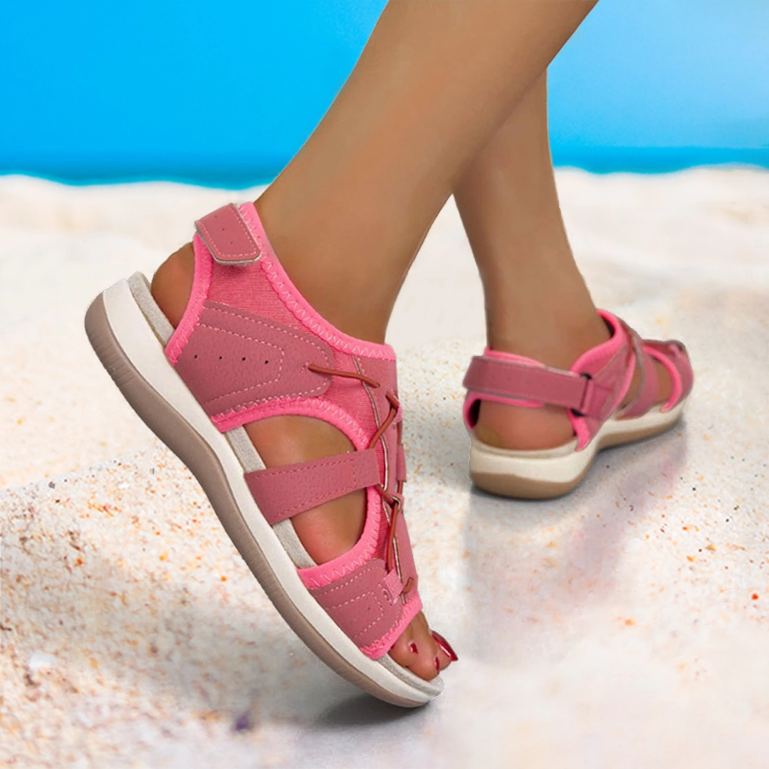 Comfyfleek Arch Support Stretchy Wide Width Sport Flat Sandals Sandals Bahamas Royal Bahamian