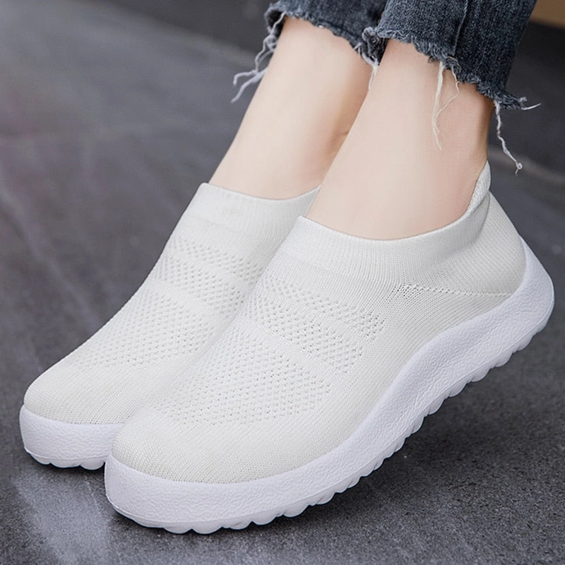Purpdrank - Women Shoes Breathable Women Sneakers 2023 New Flats Zapatos Mujer White Sports Shoes Flat Shoes For Women Casual Loafers Female Flat Shoe Insoles