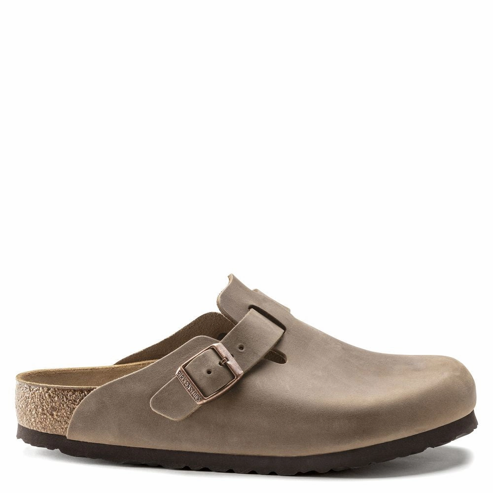 Birkenstock Boston Oiled Leather in Tobacco Brown Clogs Rubber Sole