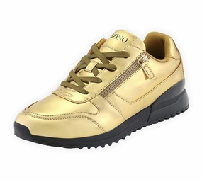 Mazino Selenite Zipper Jogger Solid Black & Gold Sneakers - Men Vegan Business Shoes