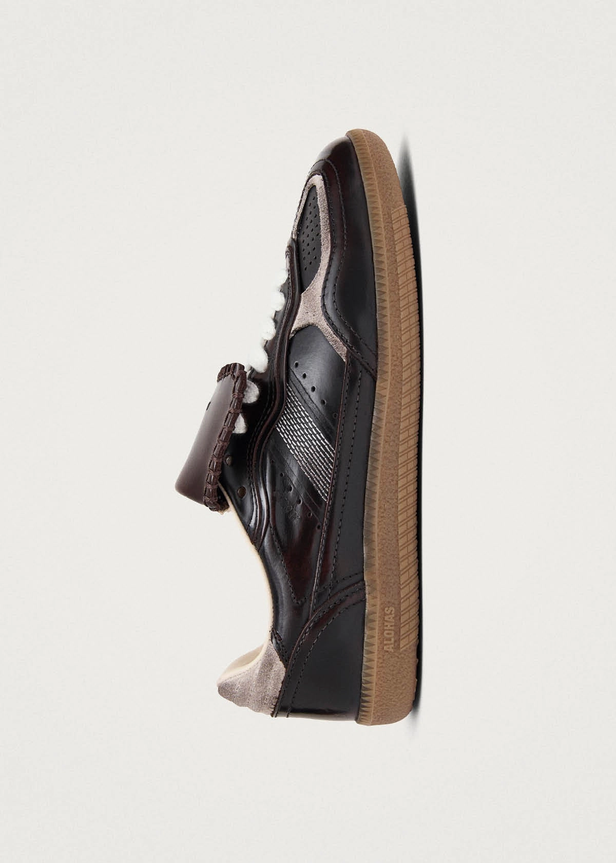 Tb.490 Club Brushed Dark Chocolate Leather Sneakers Bedazzled Flat Shoes