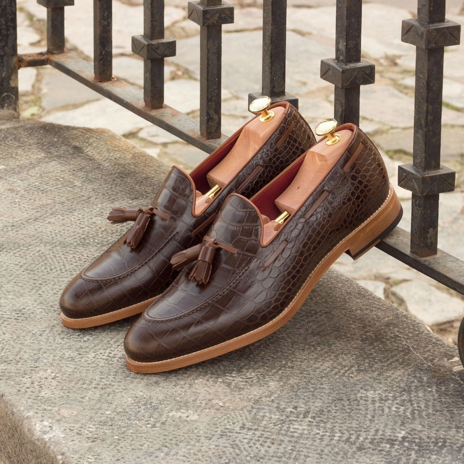 Men's Loafer Leather Shoes Wide Plus Size Brown Burgundy 2684 Air Force 1 Low Jewel Casual Shoes