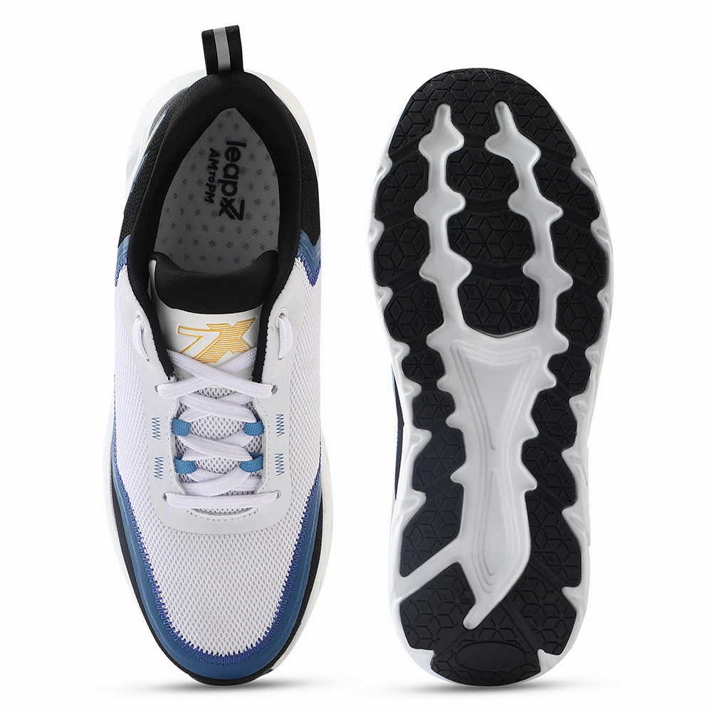 Leap7x White Sports Lacing Running Shoes For Men ROBUST-3E By Liberty Best Daily Trainer Running Shoes