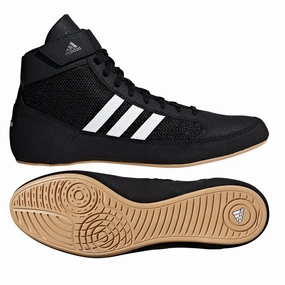 Adidas HVC 2 Youth Black White Gum Wrestling Shoes Adidas Hoops Mid Classic Shoes