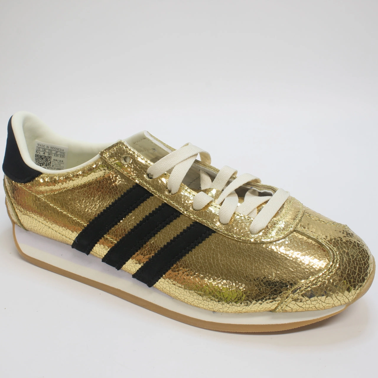 adidas Country OG Trainers Gold Metallic Black Offwhite Adidas Trainer Shoes