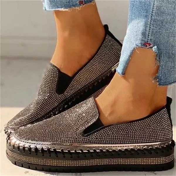 Ice Box Sneakers Rhinestone Slip-On Sneakers for Women  Casual & Glamorous Style