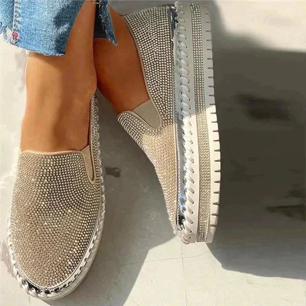 Champs Sports Sneakers Rhinestone Slip-On Sneakers for Women  Casual & Glamorous Style