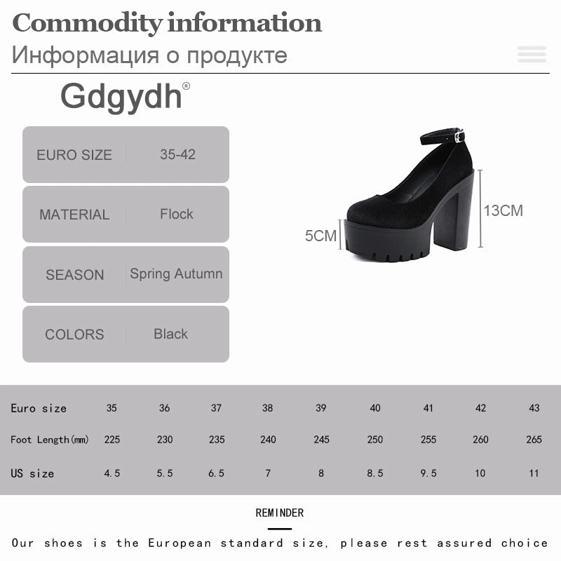 Original Gdgydh Spring Autumn Sexy Platform Women Pumps Shoes Woman Thick High Heels Shoes Female Black Rubber Sole Suede Platform Shoes Court Vision Low Casual