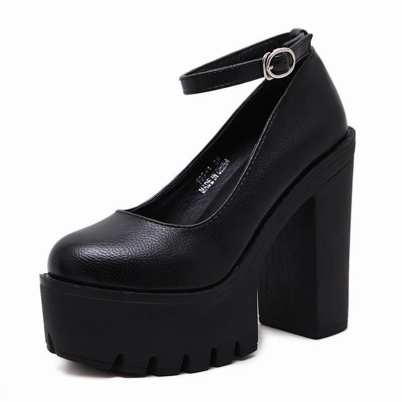 Cole Haan Dress Casual Shoes Original Gdgydh Spring Autumn Sexy Platform Women Pumps Shoes Woman Thick High Heels Shoes Female Black Rubber Sole Suede Platform Shoes