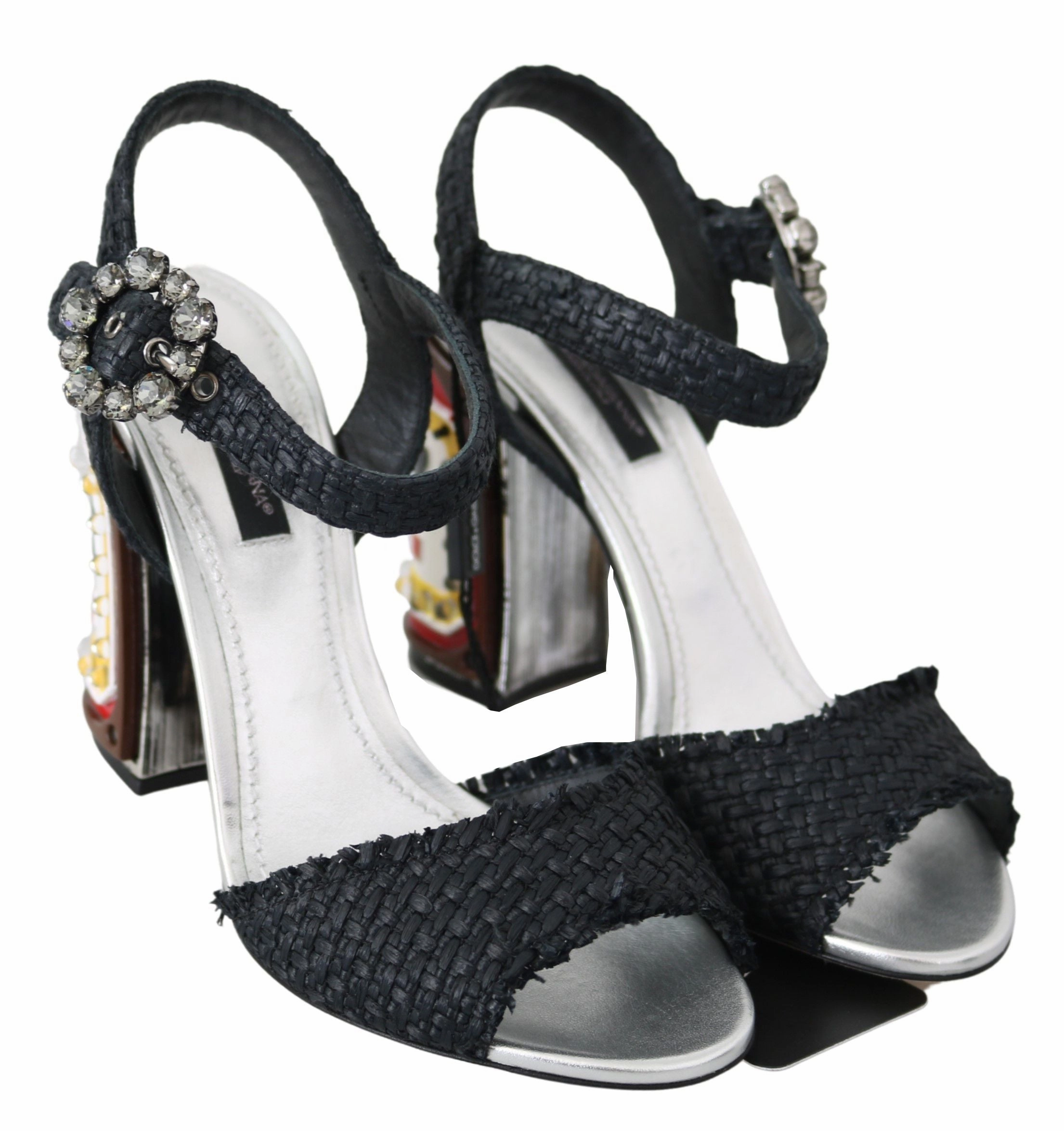 Dolce & Gabbana Black Crystals LED LIGHTS Sandals Shoes Ten Little Sandals