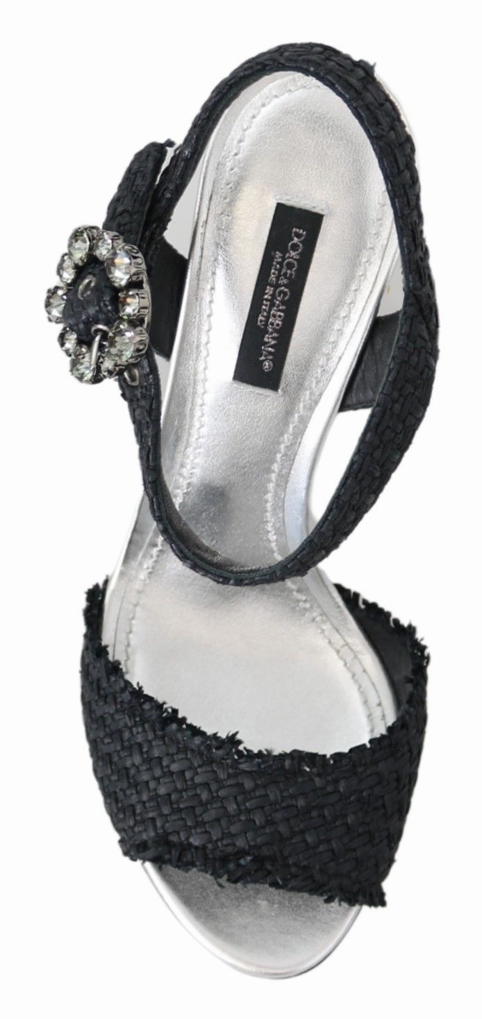 Best Comfort Sandals Dolce & Gabbana Black Crystals LED LIGHTS Sandals Shoes