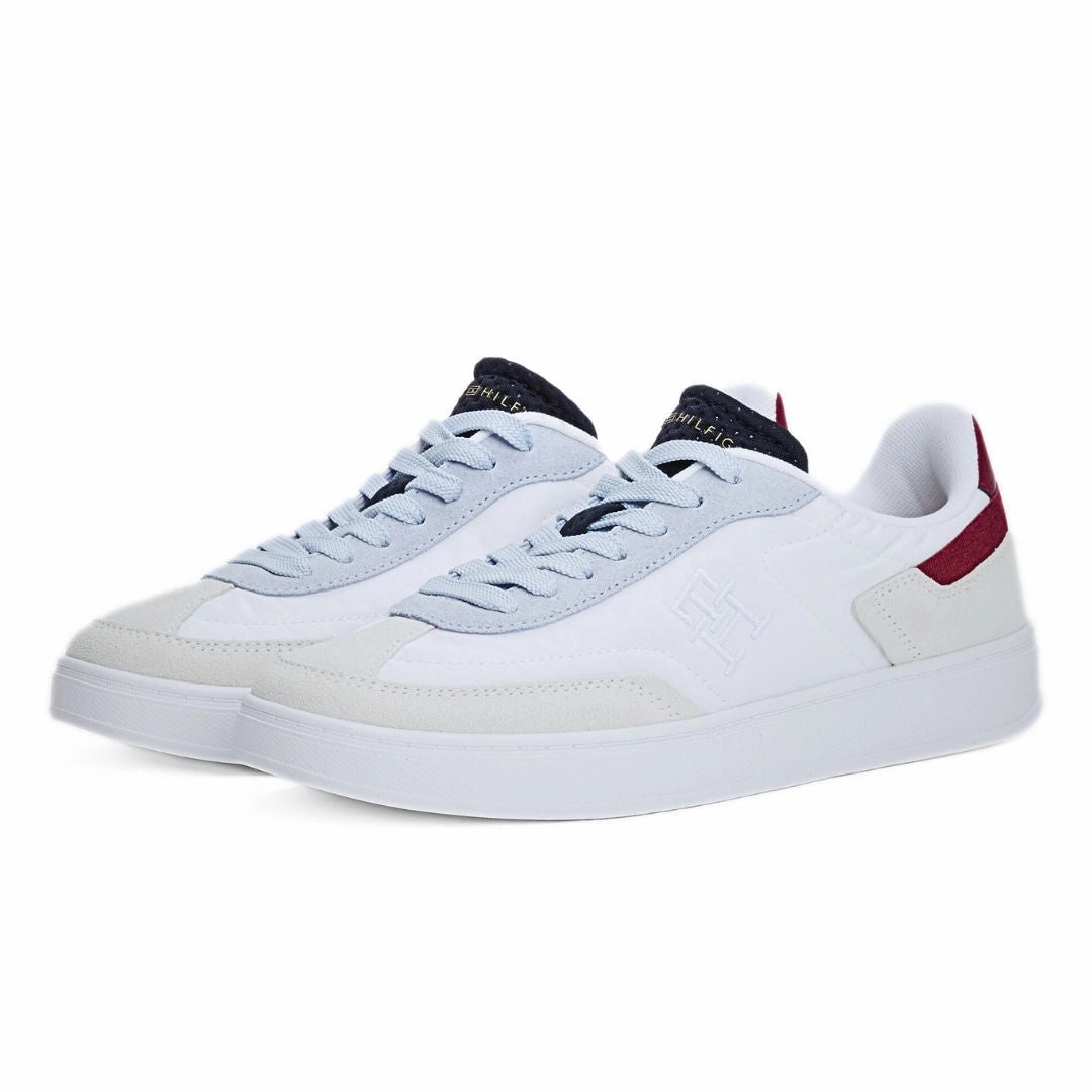 Tommy Hilfiger JHeritage Suede Trainers Women FW0FW08643-WHTBLU Customize Sneakers