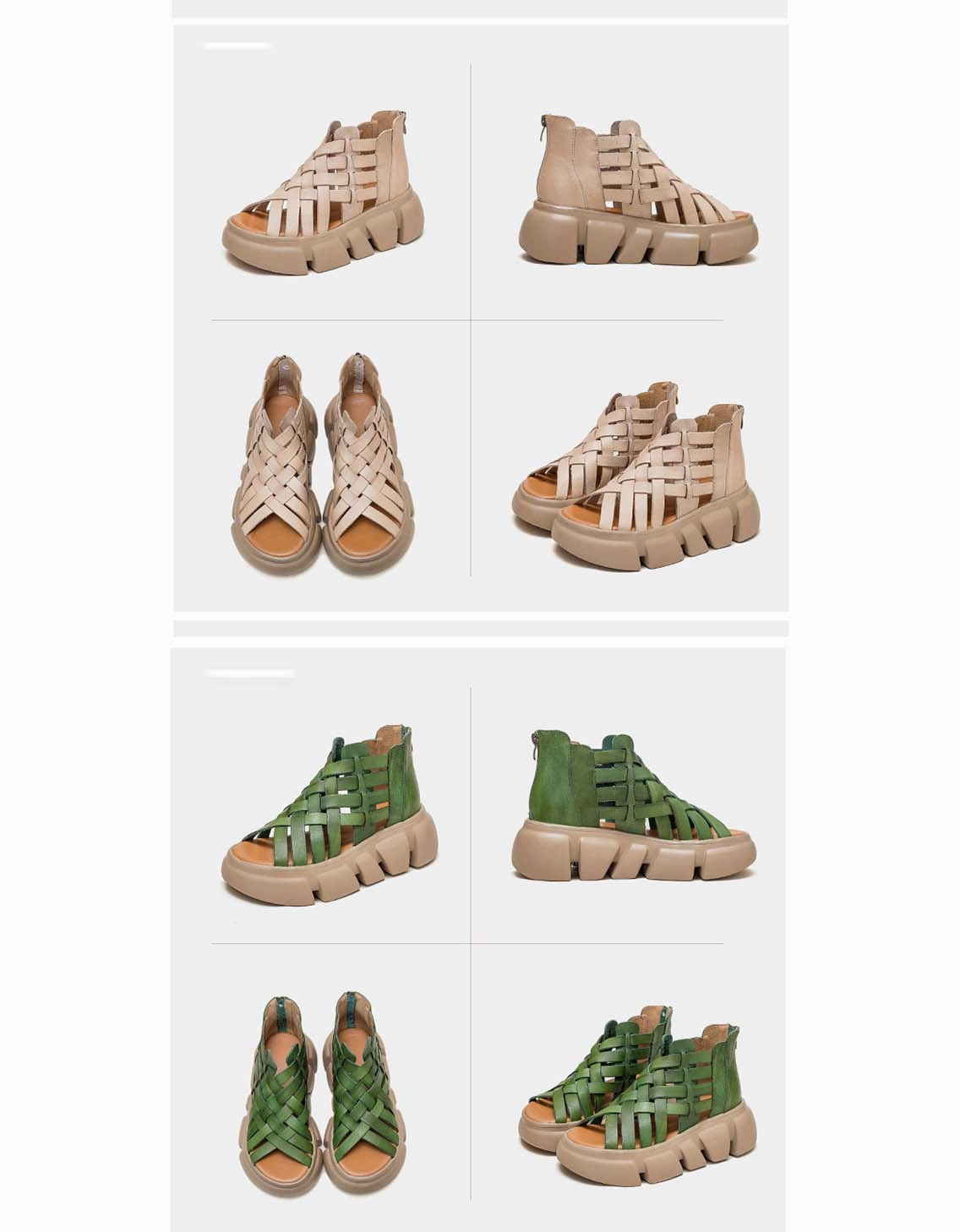 Sandals With Dress Summer Open Toe Vintage Woven Platform Sandals