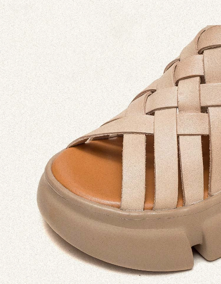 Summer Open Toe Vintage Woven Platform Sandals Best Waterproof Sneaker Sandals
