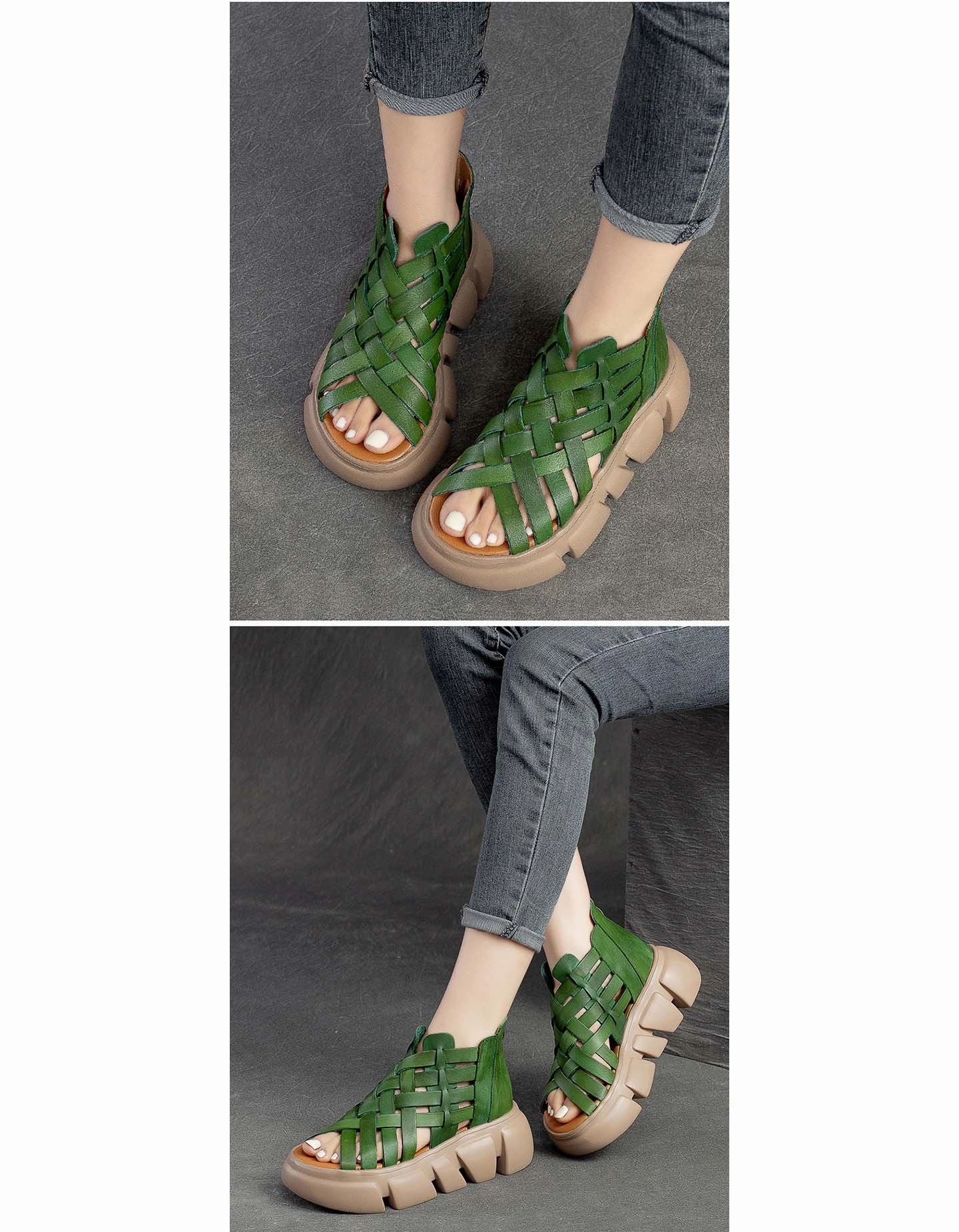 Best Sandals For Achilles Tendonitis Summer Open Toe Vintage Woven Platform Sandals