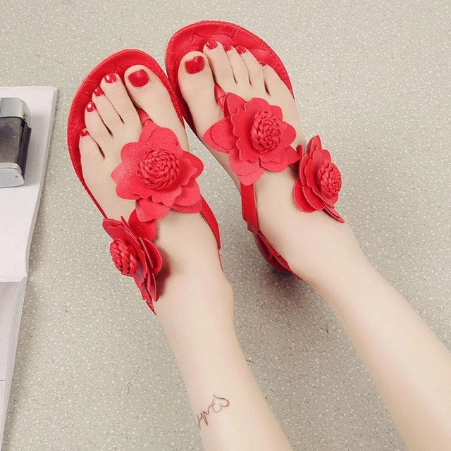summer women sandals 2017 Flowers Bohemia Leisure sandals women shoes Bohemia flat shoes sandalias mujer ladies shoes #5M Wedding Ballet Shoes