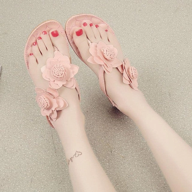 summer women sandals 2017 Flowers Bohemia Leisure sandals women shoes Bohemia flat shoes sandalias mujer ladies shoes #5M Good Shoes For Wide Flat Feet