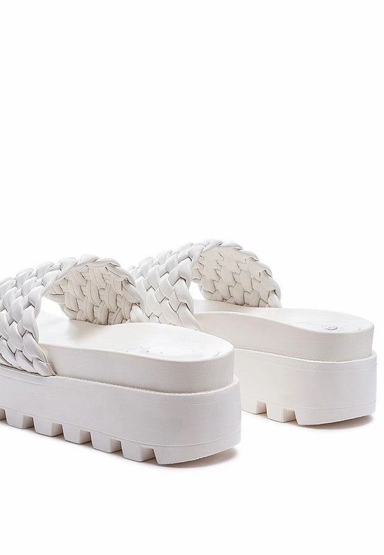 SUNDAE PLATFORM Slides With Woven Textured Straps Ariat Casual Shoes