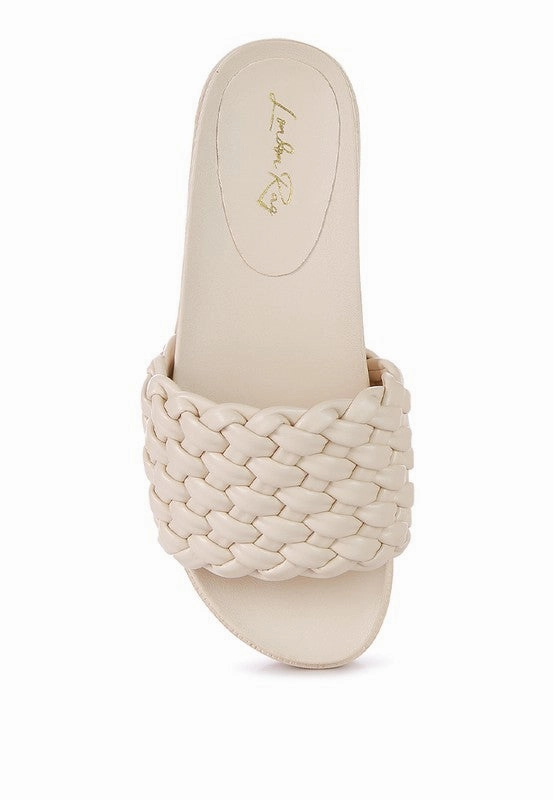 Shoes For Casual And Formal SUNDAE PLATFORM Slides With Woven Textured Straps