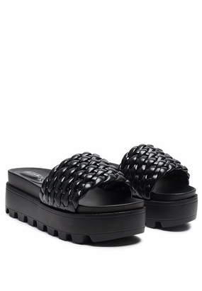 Most Comfortable Casual Shoes Reviews SUNDAE PLATFORM Slides With Woven Textured Straps