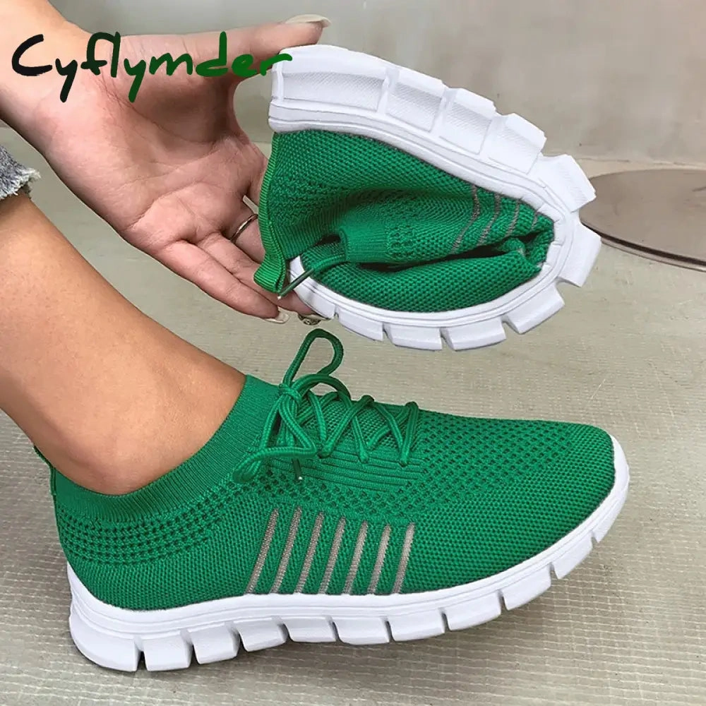 Cyflymder Mesh Breathable Soft Sole Sneakers Women Lightweight Non-Slip Running Walking Shoes Woman 2024 Spring Casual Lace Up Flats Shoes The Row Flat Shoes