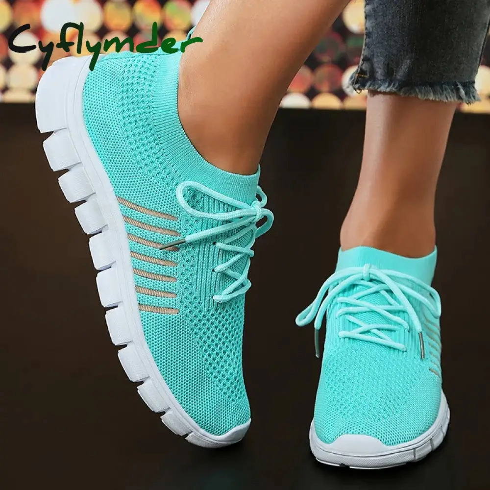 Flat Shoes Rubber Cyflymder Mesh Breathable Soft Sole Sneakers Women Lightweight Non-Slip Running Walking Shoes Woman 2024 Spring Casual Lace Up Flats Shoes